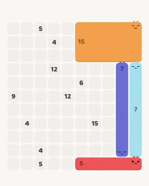 MeowBlock Level 66 after step 4, placing the 5-cell horizontal block at the lower-right area