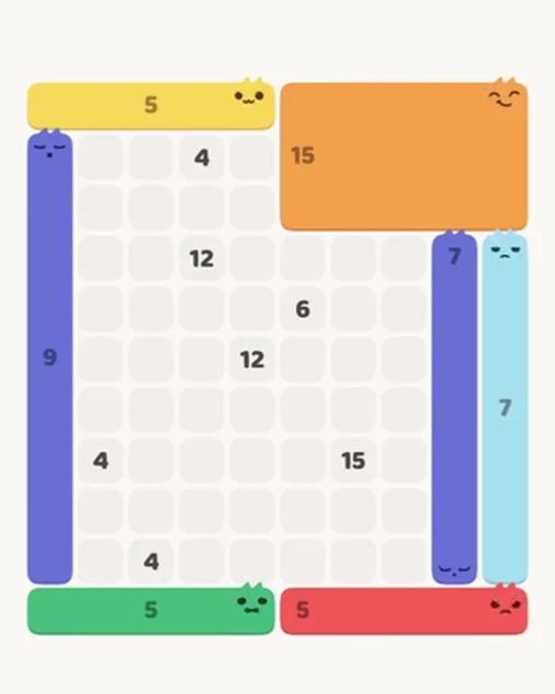 MeowBlock Level 66 after step 7, placing the 9-cell vertical block at the middle-left area