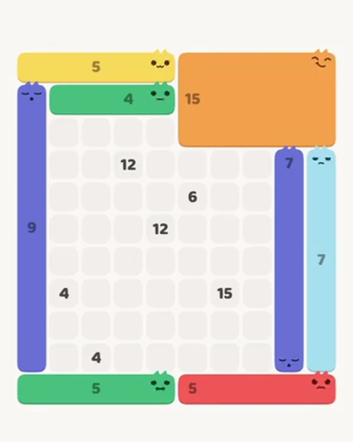 MeowBlock Level 66 after step 8, placing the 4-cell horizontal block at the upper center