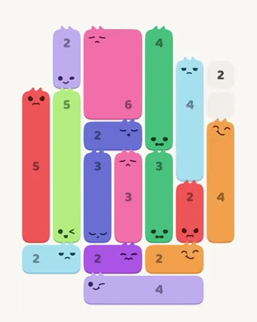 MeowBlock Level 68 after step 16, placing the 4-cell vertical block at the middle-right area