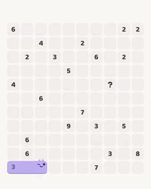 MeowBlock Level 69 after step 1, placing the 3-cell horizontal block at the lower-left area