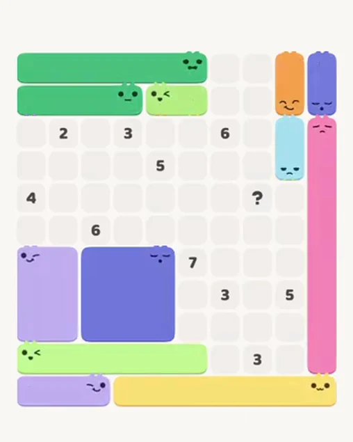 MeowBlock Level 69 after step 12, placing the 2-cell vertical block at the upper-right area