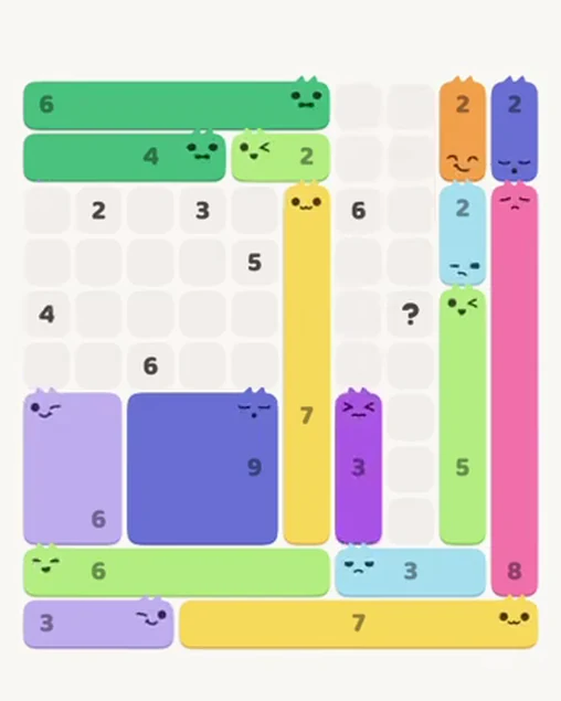 MeowBlock Level 69 after step 16, placing the 3-cell vertical block at the lower-right area