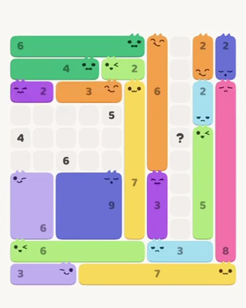 MeowBlock Level 69 after step 19, placing the 2-cell horizontal block at the upper-left area
