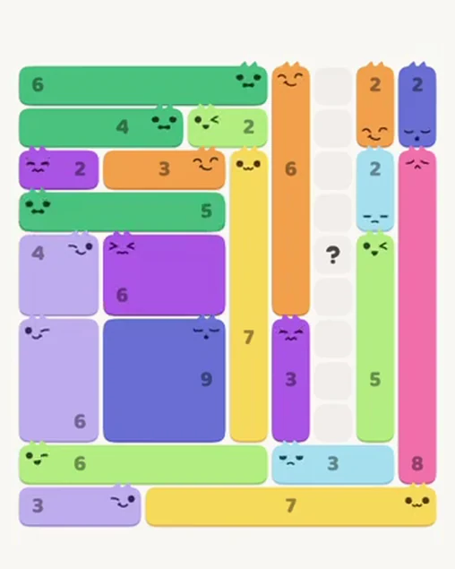 MeowBlock Level 69 after step 22, placing the 5-cell horizontal block at the middle-left area