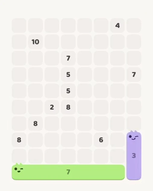 MeowBlock Level 71 after step 2, placing the 3-cell vertical block at the lower-right area
