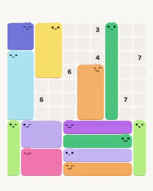 MeowBlock Level 72 after step 13, placing the 4-cell square block at the upper-left area