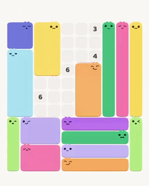 MeowBlock Level 72 after step 15, placing the 7-cell vertical block at the middle-right area