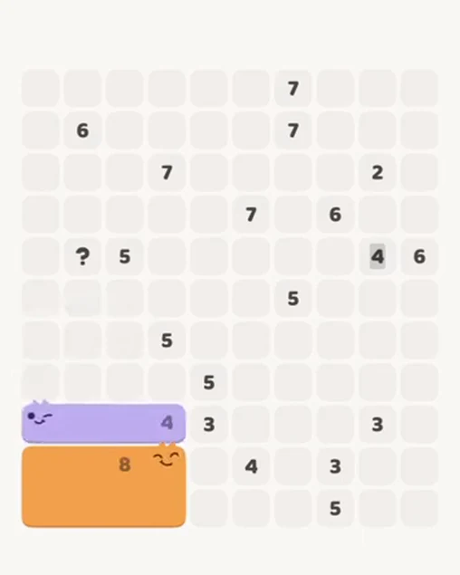 MeowBlock Level 73 after step 2, placing the 4-cell horizontal block at the lower-left area