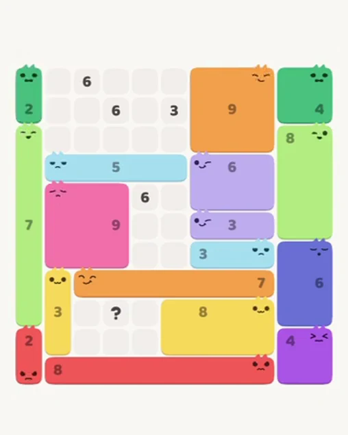 MeowBlock Level 75 after step 17, placing the 2-cell vertical block at the upper-left area
