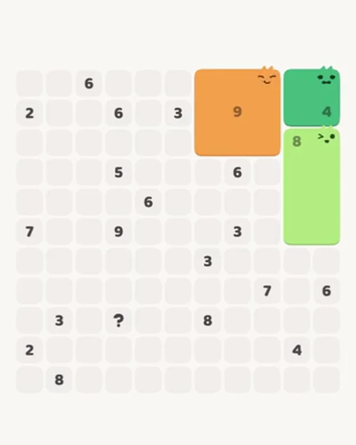 MeowBlock Level 75 after step 3, placing the 4-cell square block at the upper-right area