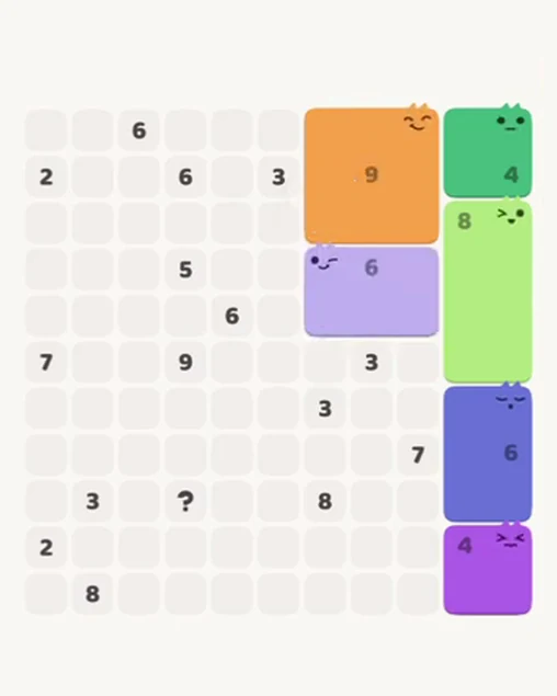 MeowBlock Level 75 after step 6, placing the 6-cell rectangular block at the middle-right area