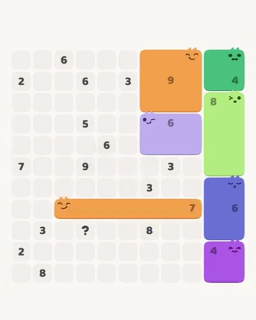 MeowBlock Level 75 after step 7, placing the 7-cell horizontal block at the lower center