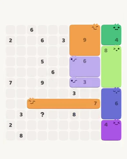 MeowBlock Level 75 after step 8, placing the 3-cell horizontal block at the middle-right area