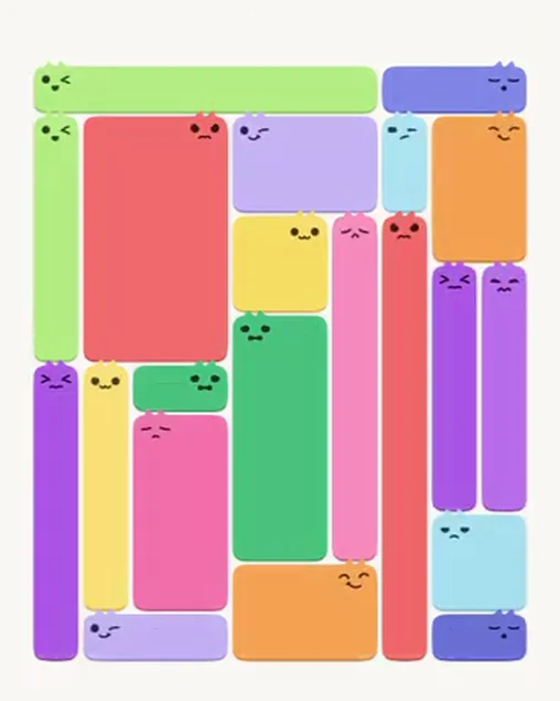 MeowBlock Level 77 after step 21, placing the 5-cell vertical block at the middle-right area
