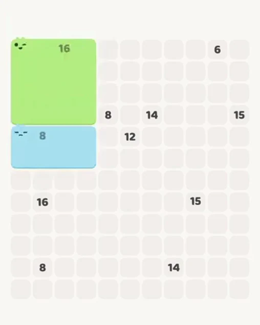 MeowBlock Level 78 after step 2, placing the 8-cell rectangular block at the middle-left area