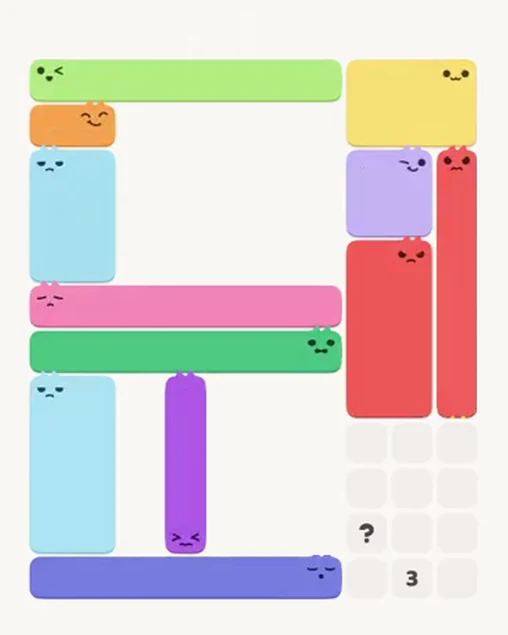 MeowBlock Level 79 after step 12, placing the 2-cell horizontal block at the upper-left area