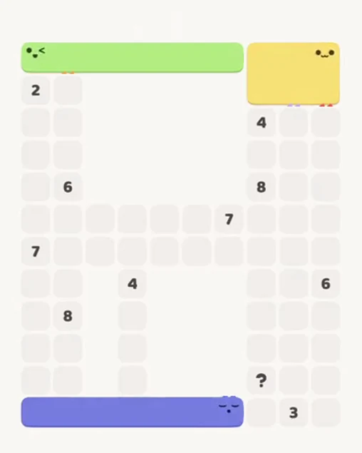MeowBlock Level 79 after step 3, placing the 7-cell horizontal block at the lower center