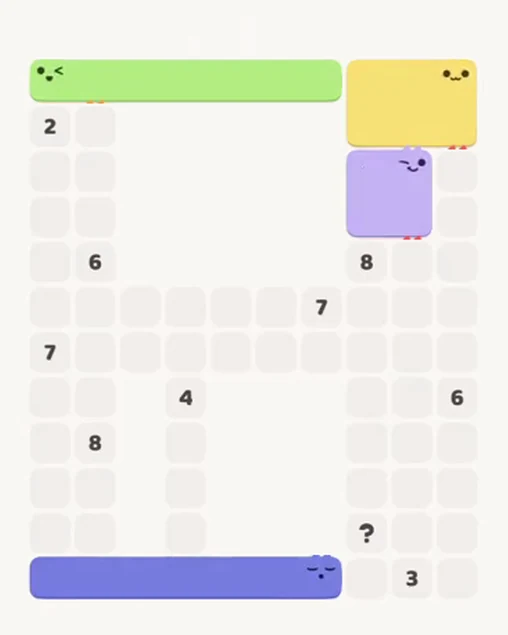 MeowBlock Level 79 after step 4, placing the 4-cell square block at the upper-right area