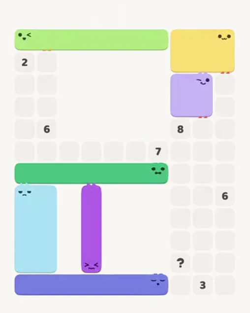 MeowBlock Level 79 after step 7, placing the 7-cell horizontal block at the middle center