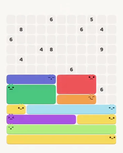 MeowBlock Level 80 after step 10, placing the 4-cell horizontal block at the lower-right area