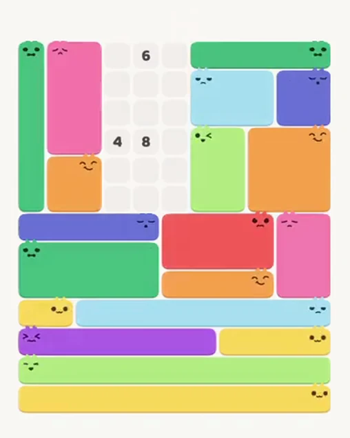 MeowBlock Level 80 after step 19, placing the 4-cell square block at the middle-left area