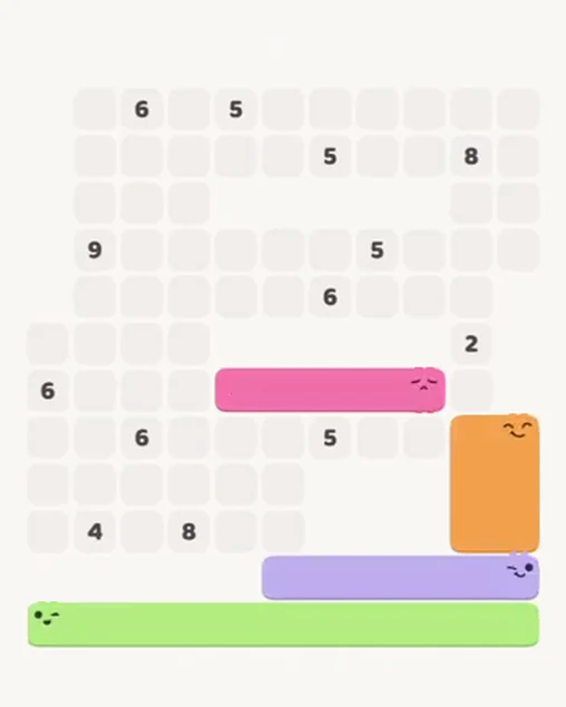 MeowBlock Level 81 after step 4, placing the 5-cell horizontal block at the middle center