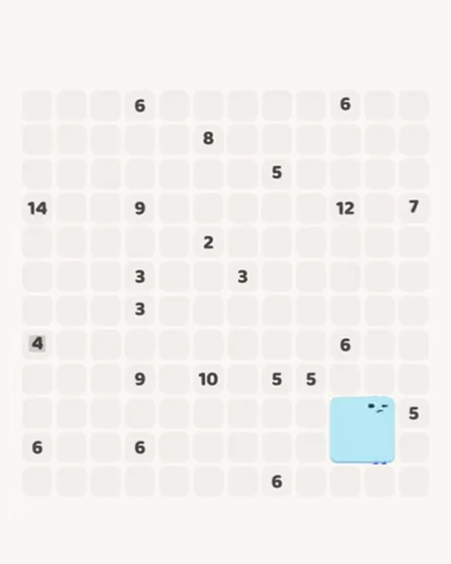 MeowBlock Level 84 after step 1, placing the 4-cell square block at the lower-right area