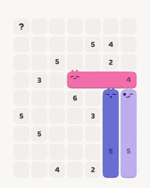 MeowBlock Level 85 after step 3, placing the 4-cell horizontal block at the middle-right area