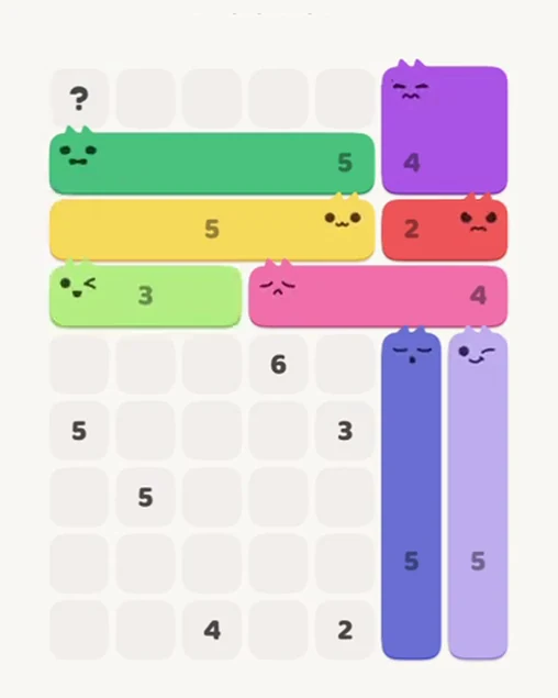 MeowBlock Level 85 after step 8, placing the 3-cell horizontal block at the middle-left area