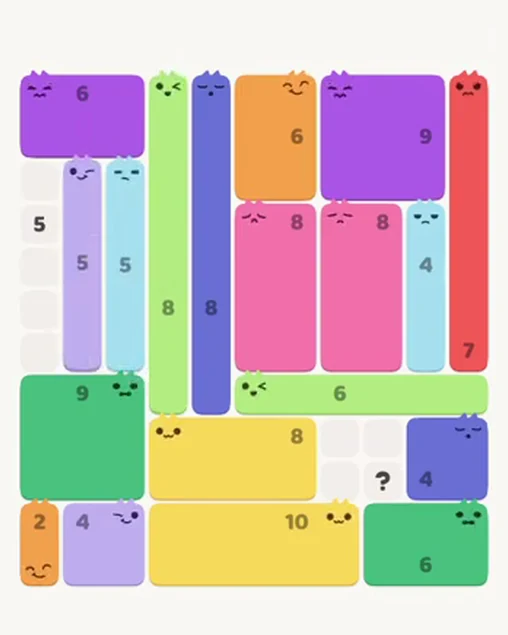 MeowBlock Level 86 after step 19, placing the 5-cell vertical block at the middle-left area