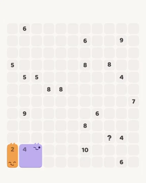 MeowBlock Level 86 after step 2, placing the 2-cell vertical block at the lower-left area