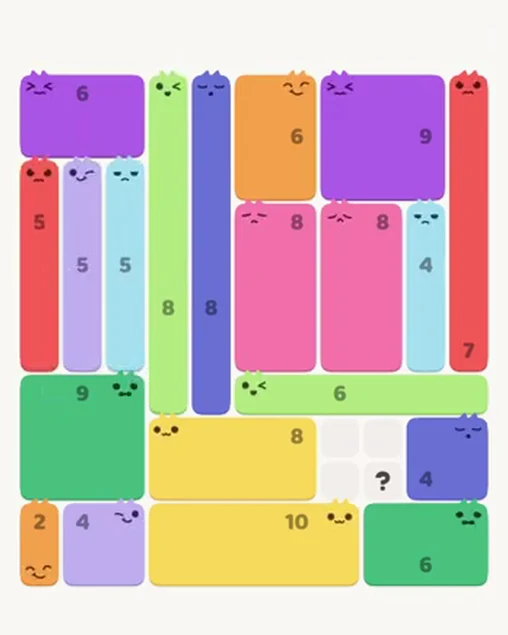 MeowBlock Level 86 after step 20, placing the 5-cell vertical block at the middle-left area