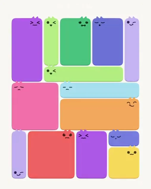 MeowBlock Level 87 after step 14, placing the 4-cell vertical block at the upper-right area