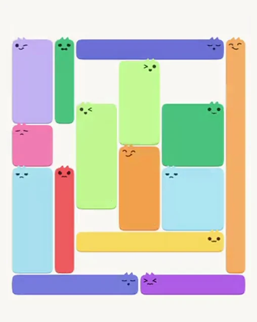 MeowBlock Level 89 after step 15, placing the 8-cell rectangular block at the middle center
