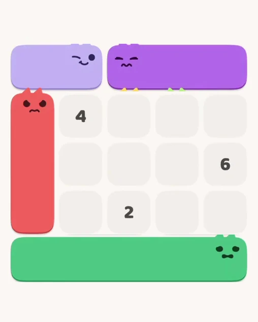 MeowBlock Level 9 after step 4, placing the 5-cell horizontal block at the lower center