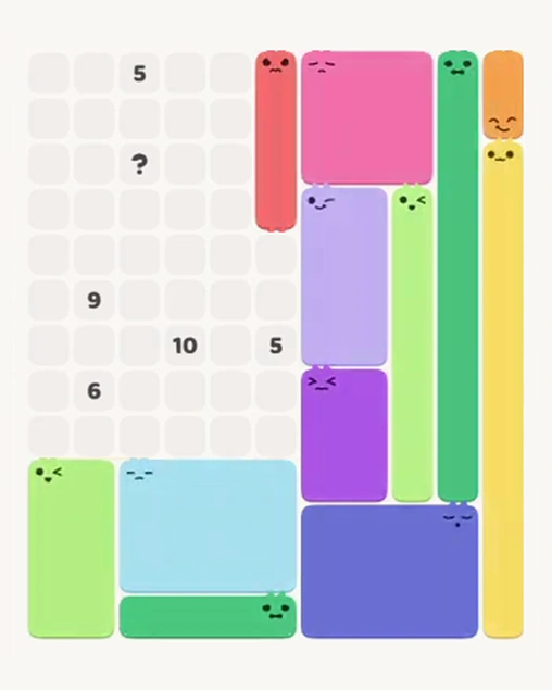 MeowBlock Level 90 after step 12, placing the 6-cell rectangular block at the lower-right area
