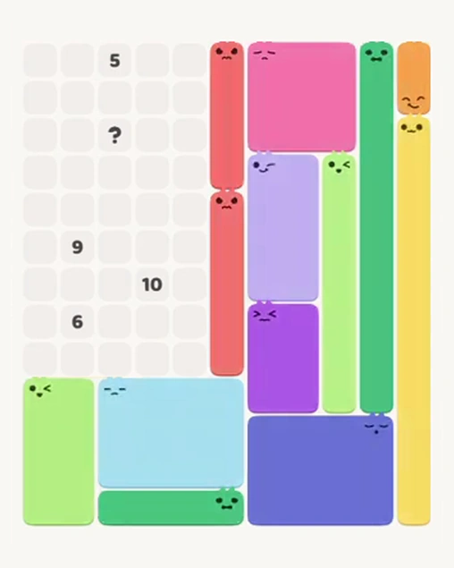 MeowBlock Level 90 after step 13, placing the 5-cell vertical block at the middle center