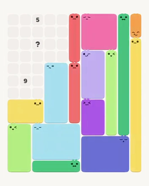 MeowBlock Level 90 after step 15, placing the 6-cell rectangular block at the middle-left area