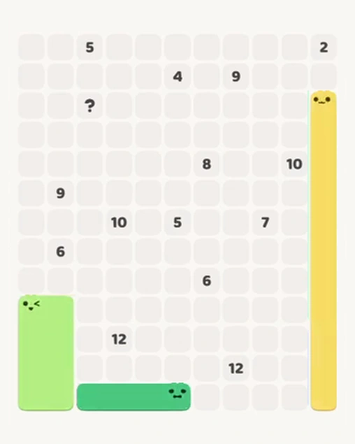 MeowBlock Level 90 after step 3, placing the 11-cell vertical block at the middle-right area