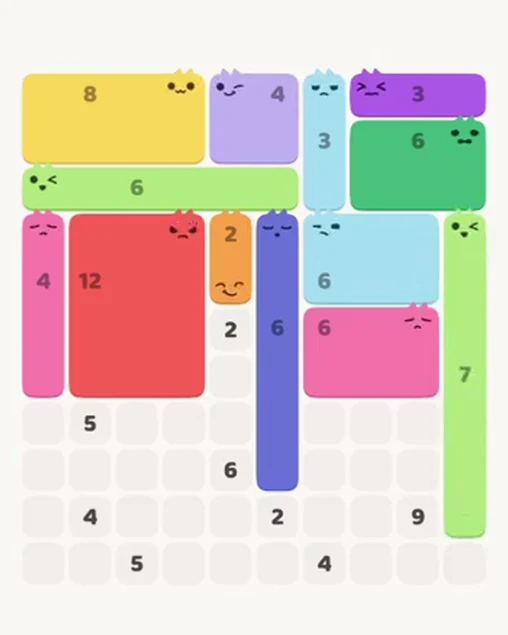 MeowBlock Level 92 after step 13, placing the 7-cell vertical block at the middle-right area