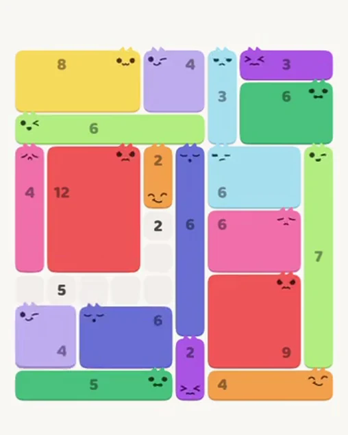 MeowBlock Level 92 after step 19, placing the 4-cell square block at the lower-left area