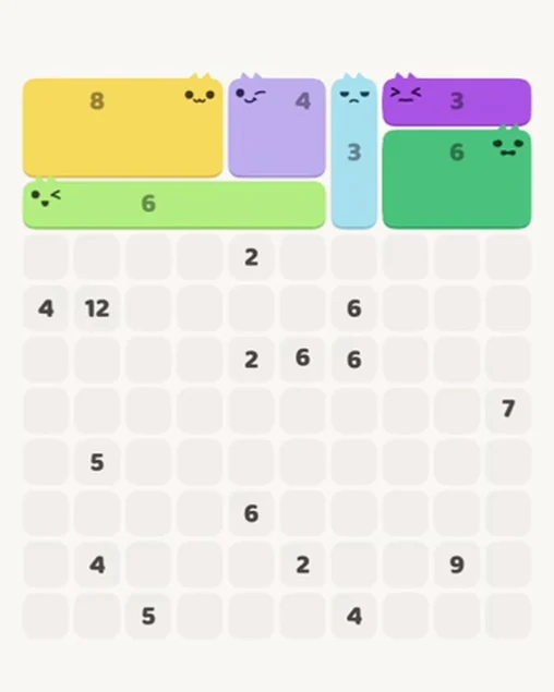 MeowBlock Level 92 after step 6, placing the 6-cell horizontal block at the upper center