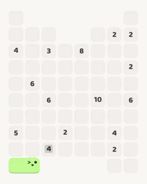 MeowBlock Level 93 after step 1, placing the 2-cell horizontal block at the lower-left area
