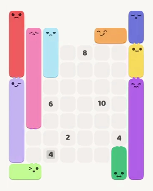 MeowBlock Level 93 after step 10, placing the 6-cell vertical block at the middle-left area