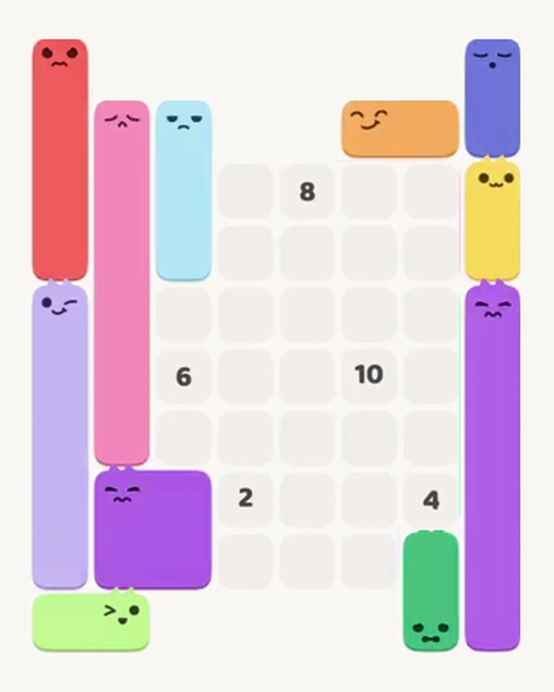 MeowBlock Level 93 after step 11, placing the 4-cell square block at the lower-left area