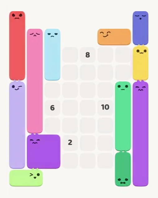 MeowBlock Level 93 after step 12, placing the 4-cell vertical block at the middle-right area