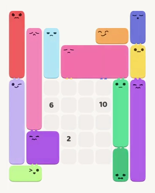 MeowBlock Level 93 after step 13, placing the 8-cell rectangular block at the middle-right area