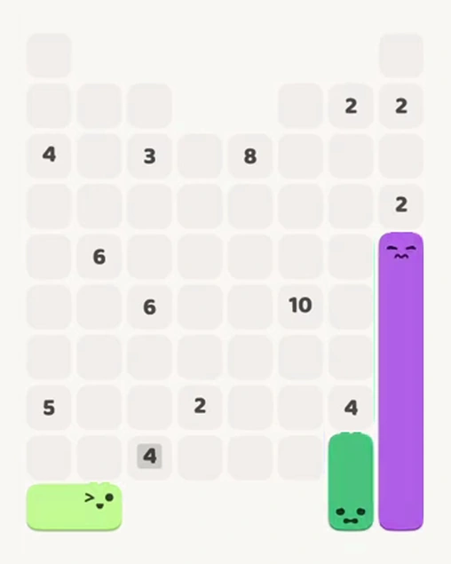 MeowBlock Level 93 after step 3, placing the 6-cell vertical block at the lower-right area