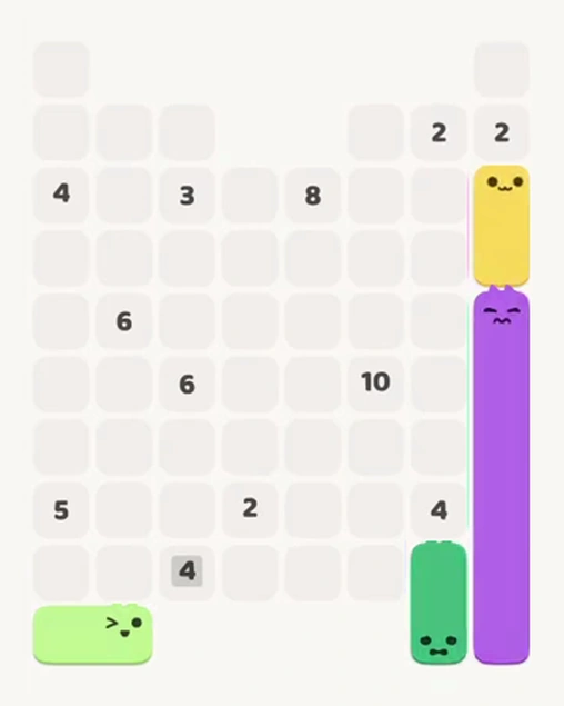 MeowBlock Level 93 after step 4, placing the 2-cell vertical block at the middle-right area